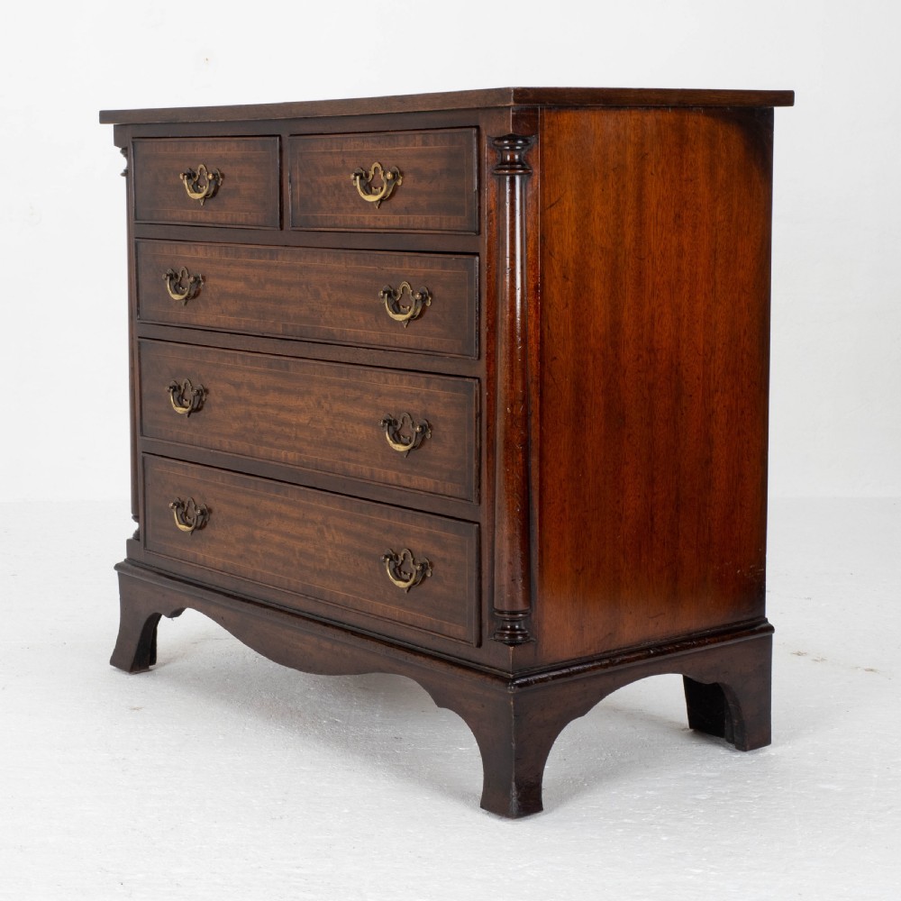 Georgian Style Mahogany Crossbanded Chest of Drawers (Edwardian, George III) View III