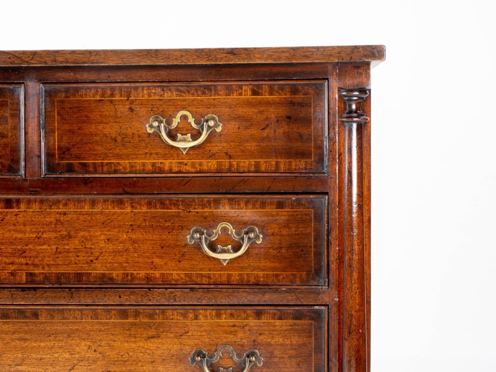 Georgian Style Mahogany Crossbanded Chest of Drawers (Edwardian, George III) View VI