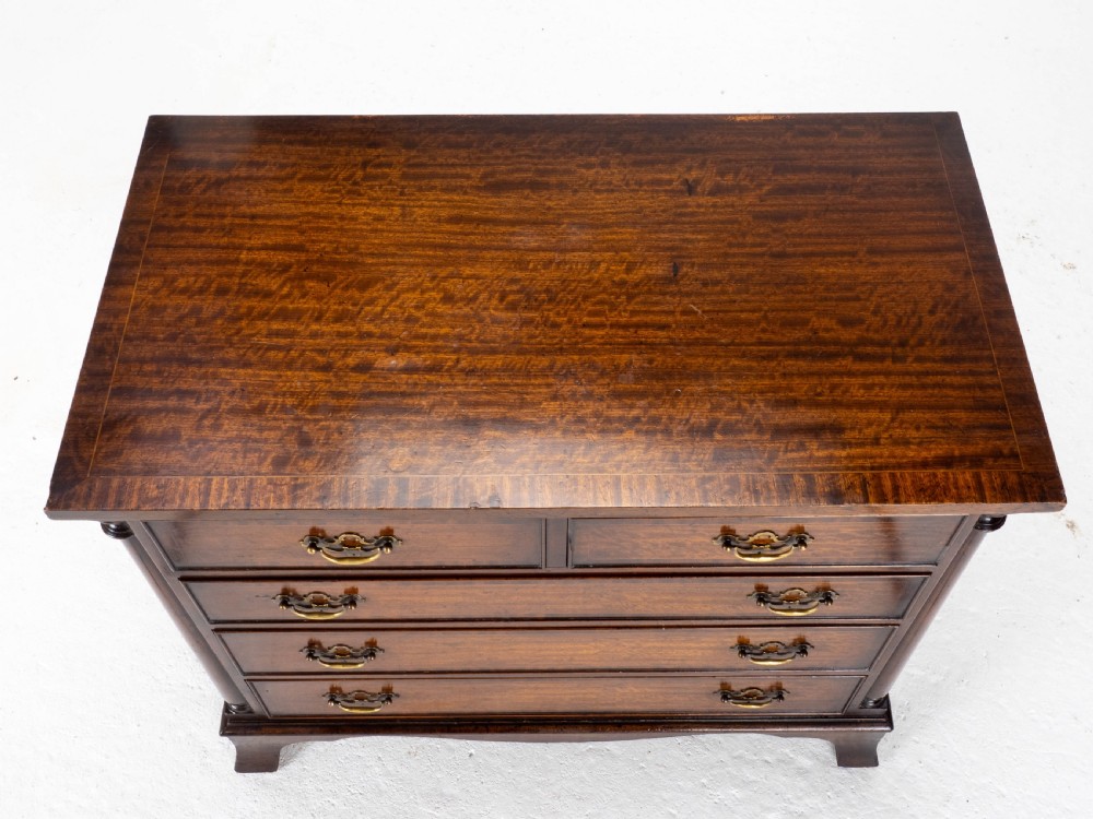 Georgian Style Mahogany Crossbanded Chest of Drawers (Edwardian, George III) View IX