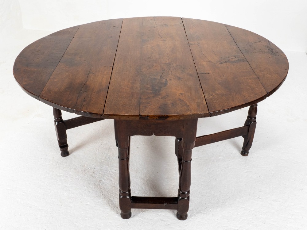 Early C18th George I Oak Gateleg Country Dining Table View II
