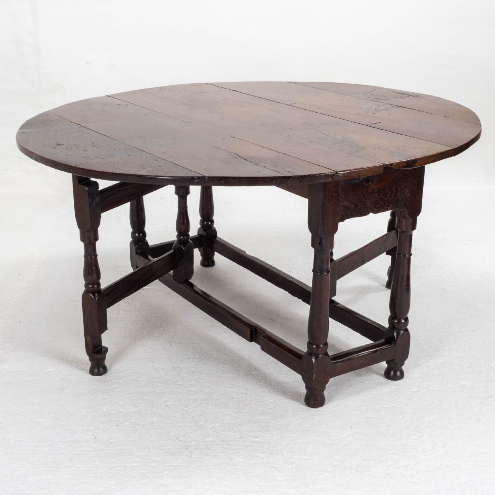 Early C18th George I Oak Gateleg Country Dining Table View IV