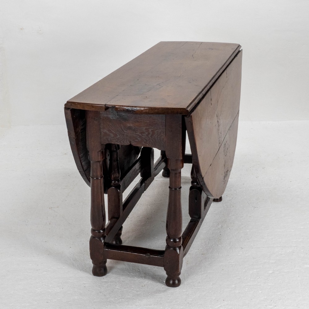 Early C18th George I Oak Gateleg Country Dining Table View VI