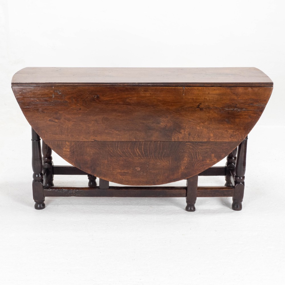 Early C18th George I Oak Gateleg Country Dining Table View IX