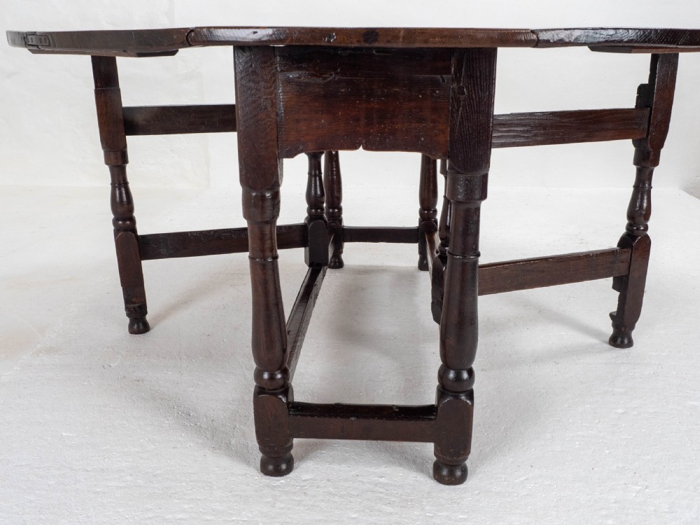 Early C18th George I Oak Gateleg Country Dining Table View XII