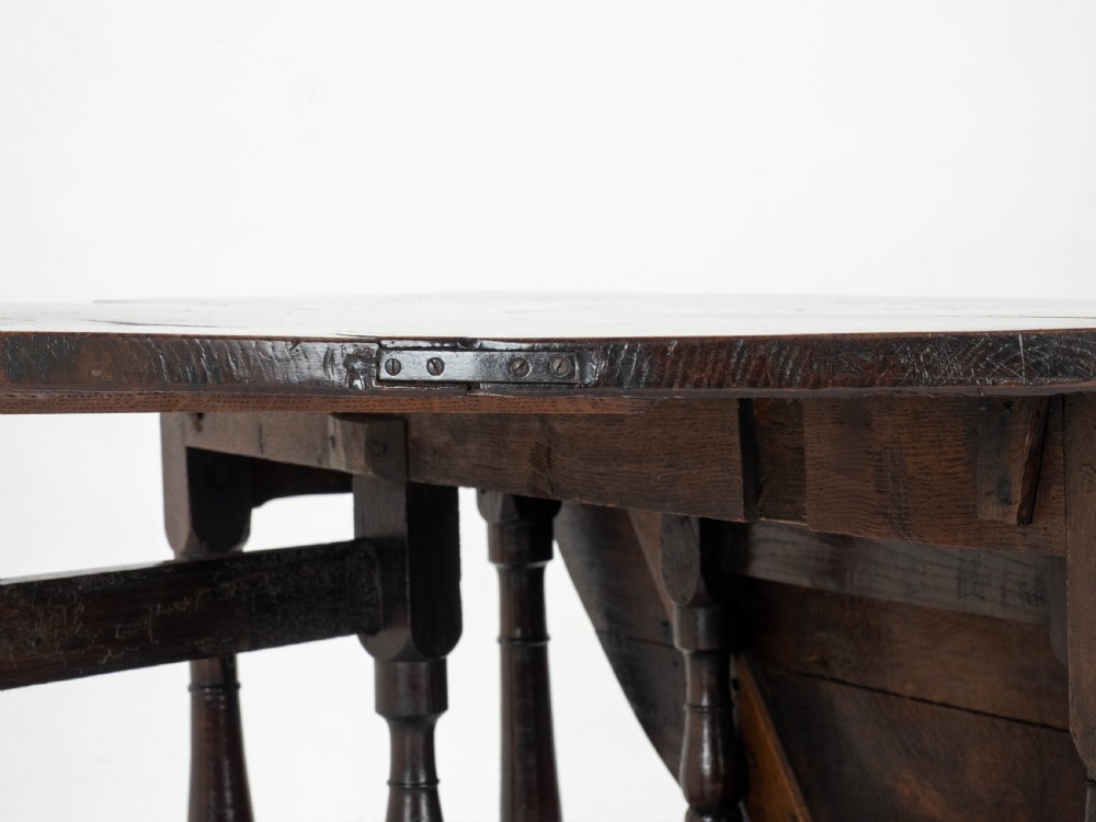 Early C18th George I Oak Gateleg Country Dining Table View XIII