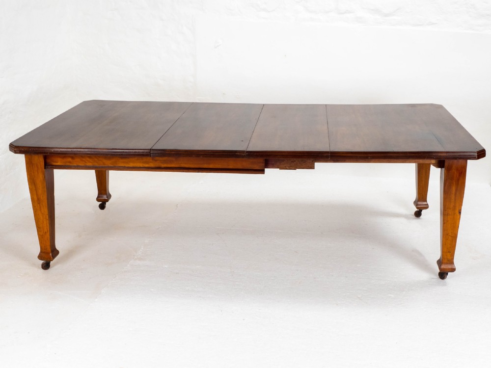 C1900 Arts & Crafts Style 8ft Walnut Extending Kitchen Dining Table View V