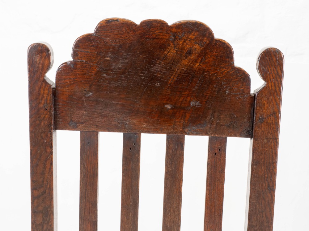 Carolean C17th Pair of Carved High Back Oak Side Chairs (Country Jacobean) View XVIII