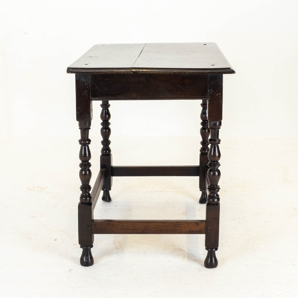 C17th Dark Oak English Country Side Table (Jacobean Carolean) View VI