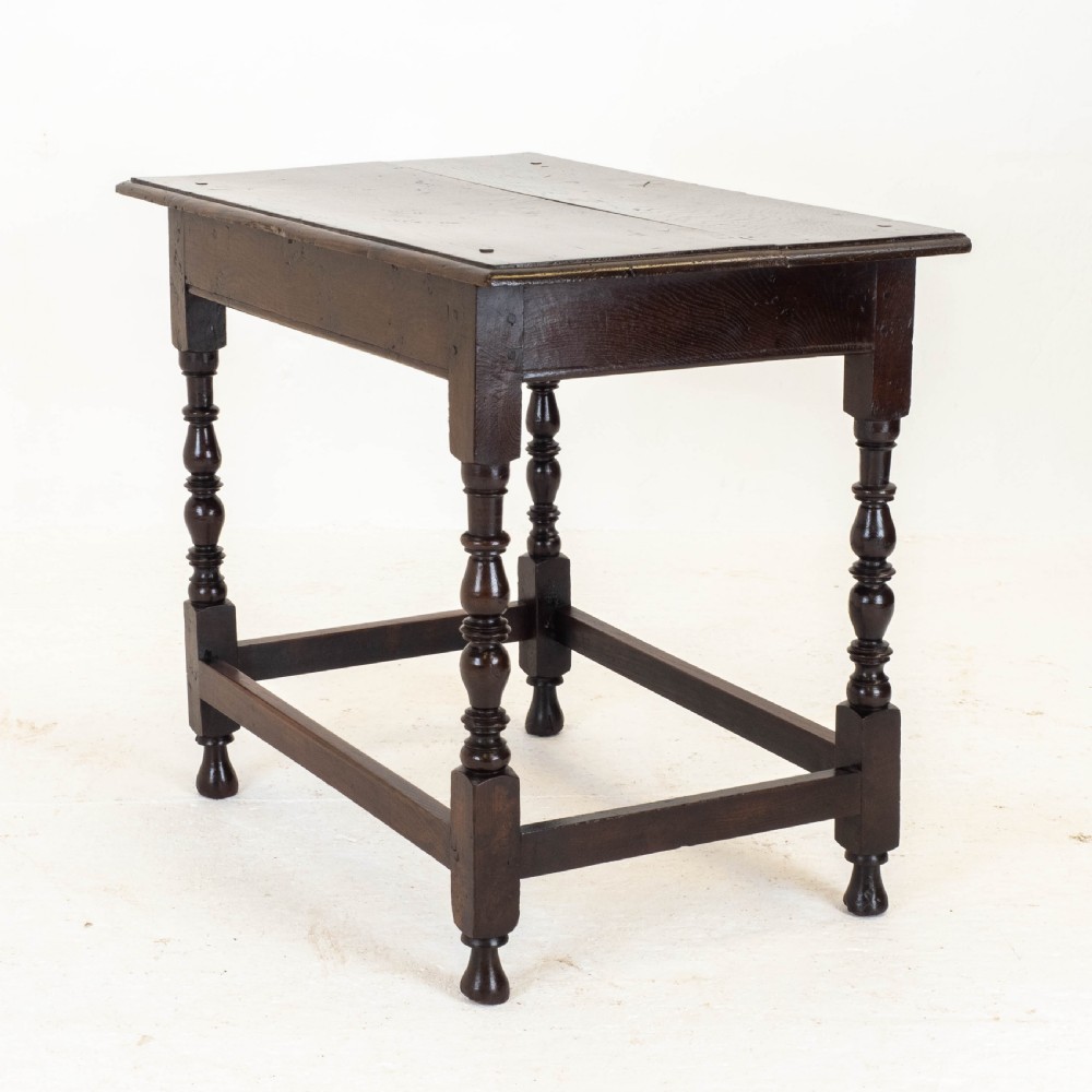 C17th Dark Oak English Country Side Table (Jacobean Carolean) View IX
