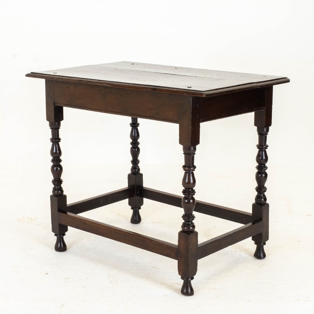 C17th Dark Oak English Country Side Table (Jacobean Carolean) View X