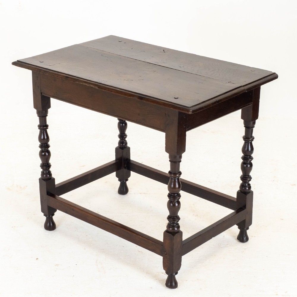 C17th Dark Oak English Country Side Table (Jacobean Carolean) View XI
