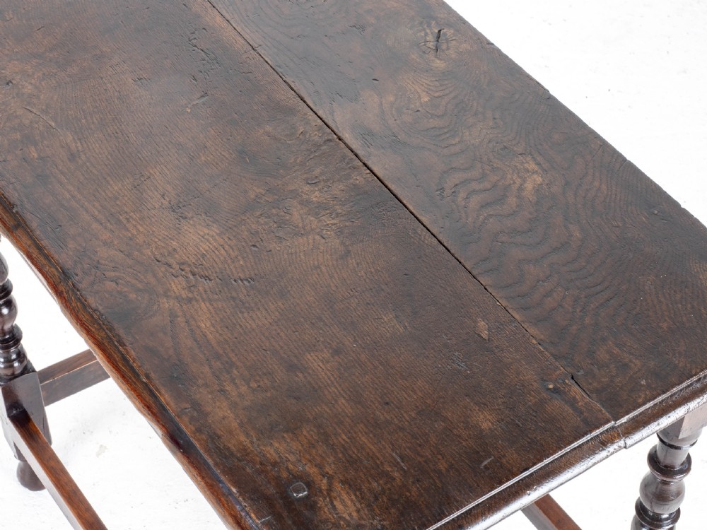 C17th Dark Oak English Country Side Table (Jacobean Carolean) View XII