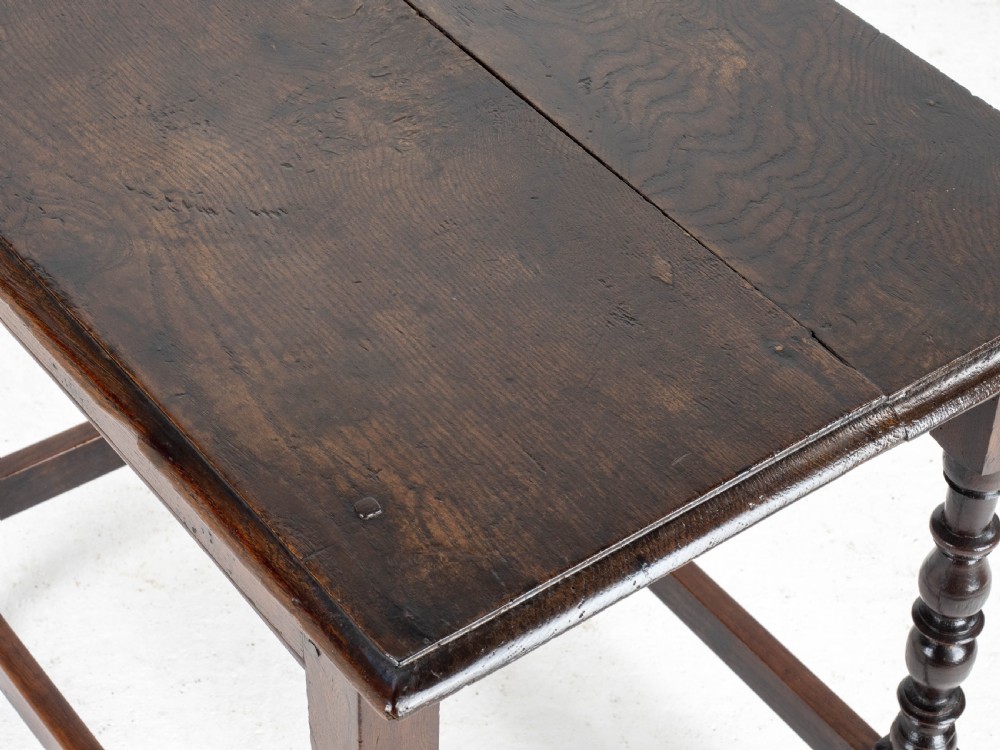 C17th Dark Oak English Country Side Table (Jacobean Carolean) View XIII
