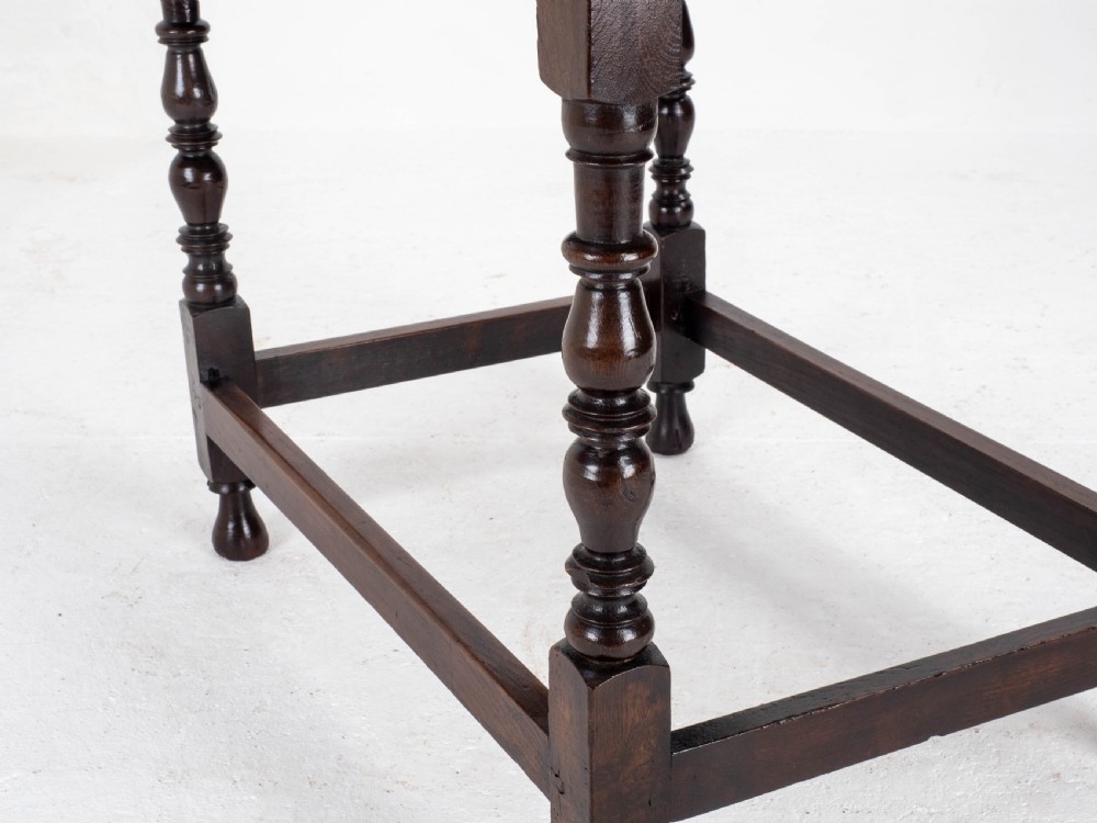 C17th Dark Oak English Country Side Table (Jacobean Carolean) View XV