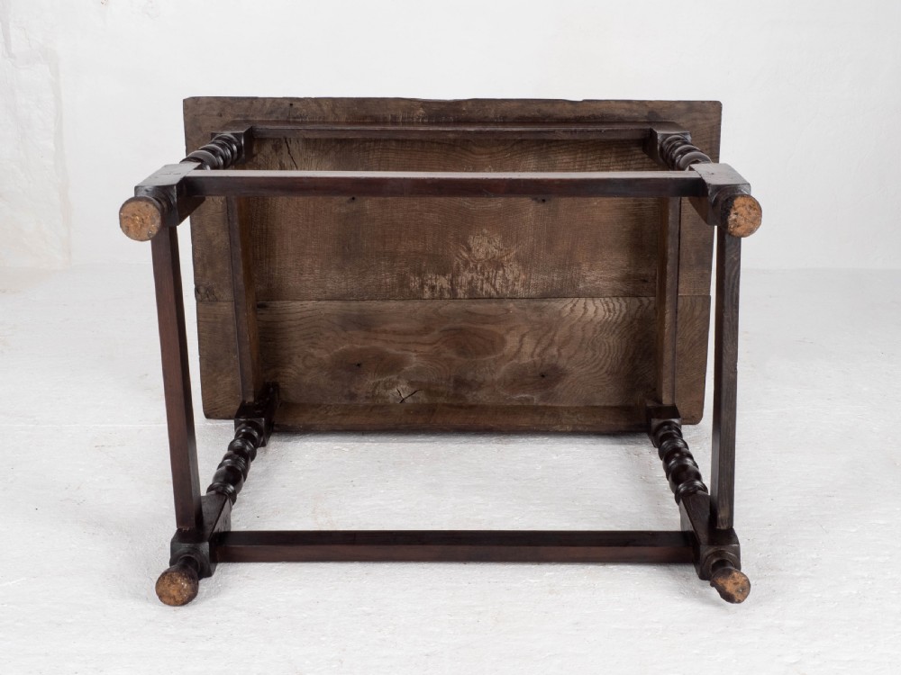 C17th Dark Oak English Country Side Table (Jacobean Carolean) View XVI