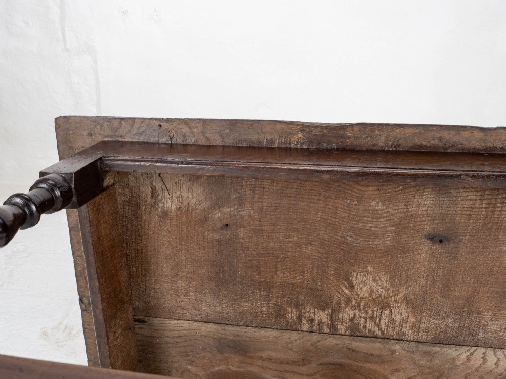 C17th Dark Oak English Country Side Table (Jacobean Carolean) View XVII