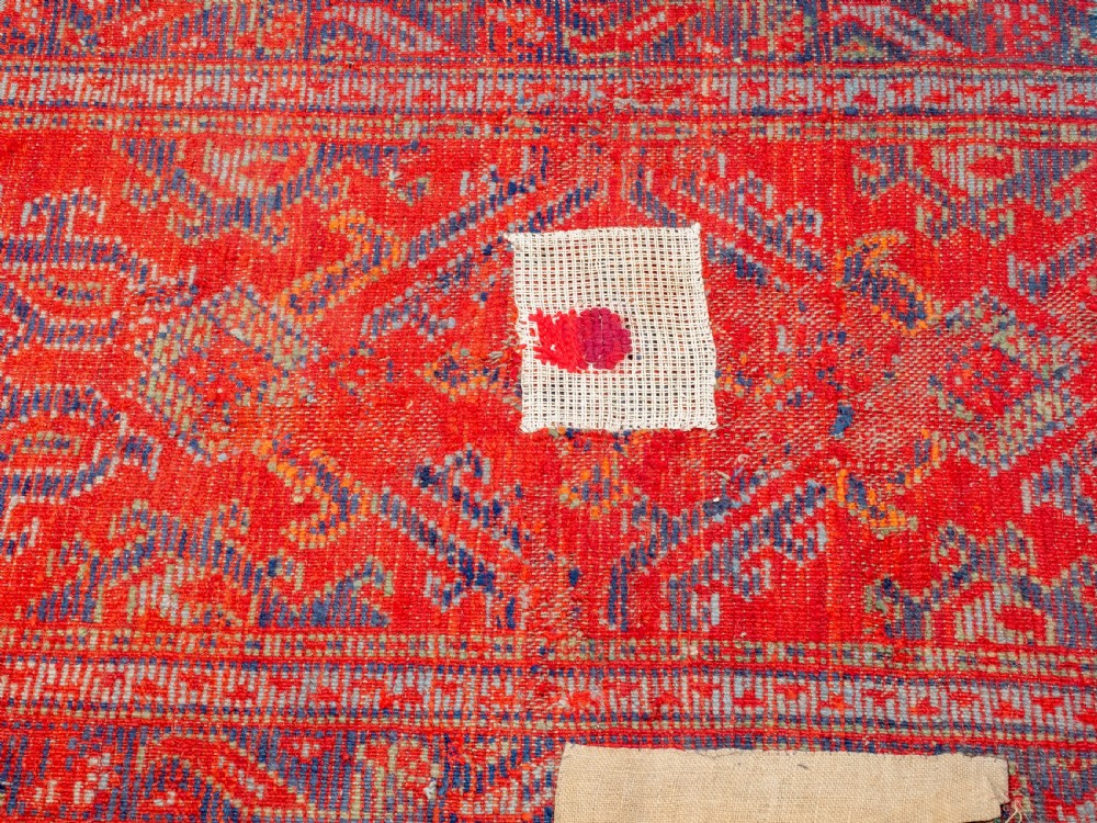 C19th Antique Persian Runner Rug Remnant 7'4