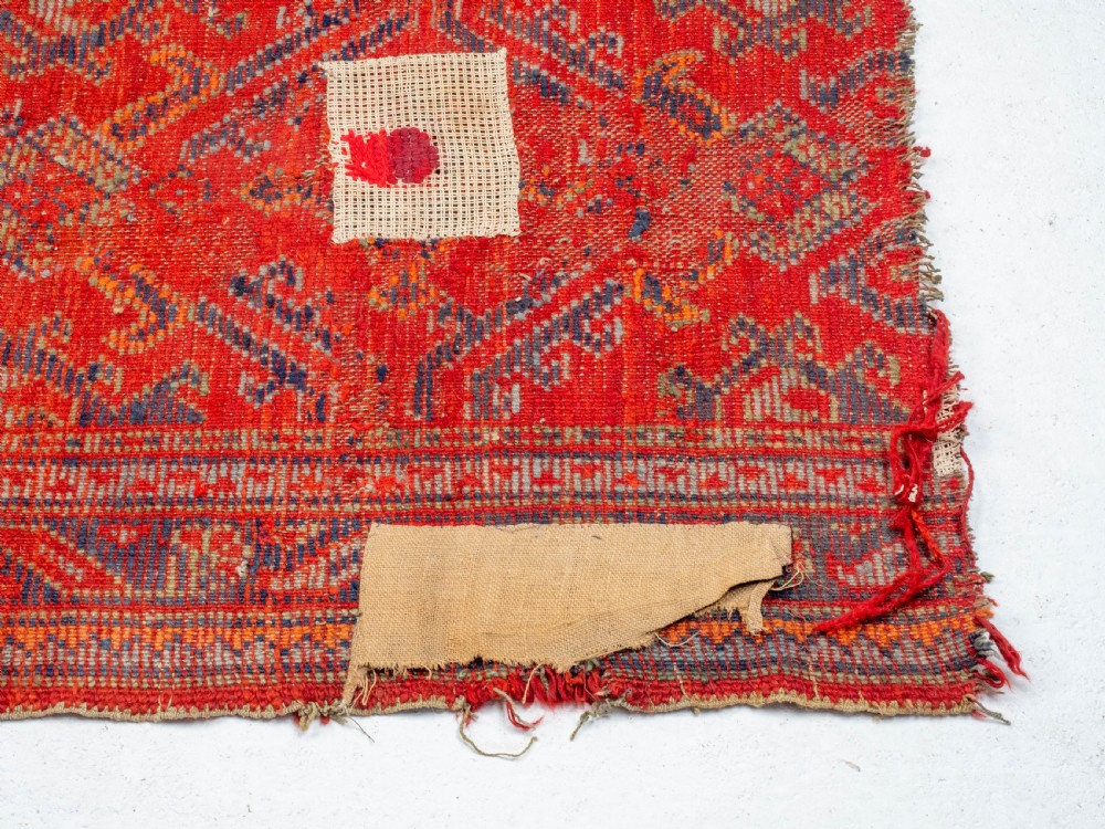 C19th Antique Persian Runner Rug Remnant 7'4