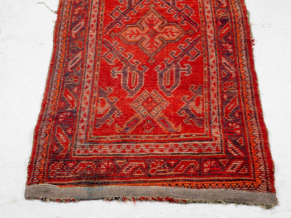 C19th Antique Persian Runner Rug Remnant 7'4