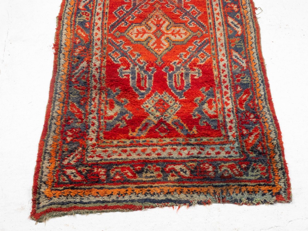C19th Antique Persian Runner Rug Remnant 7'4