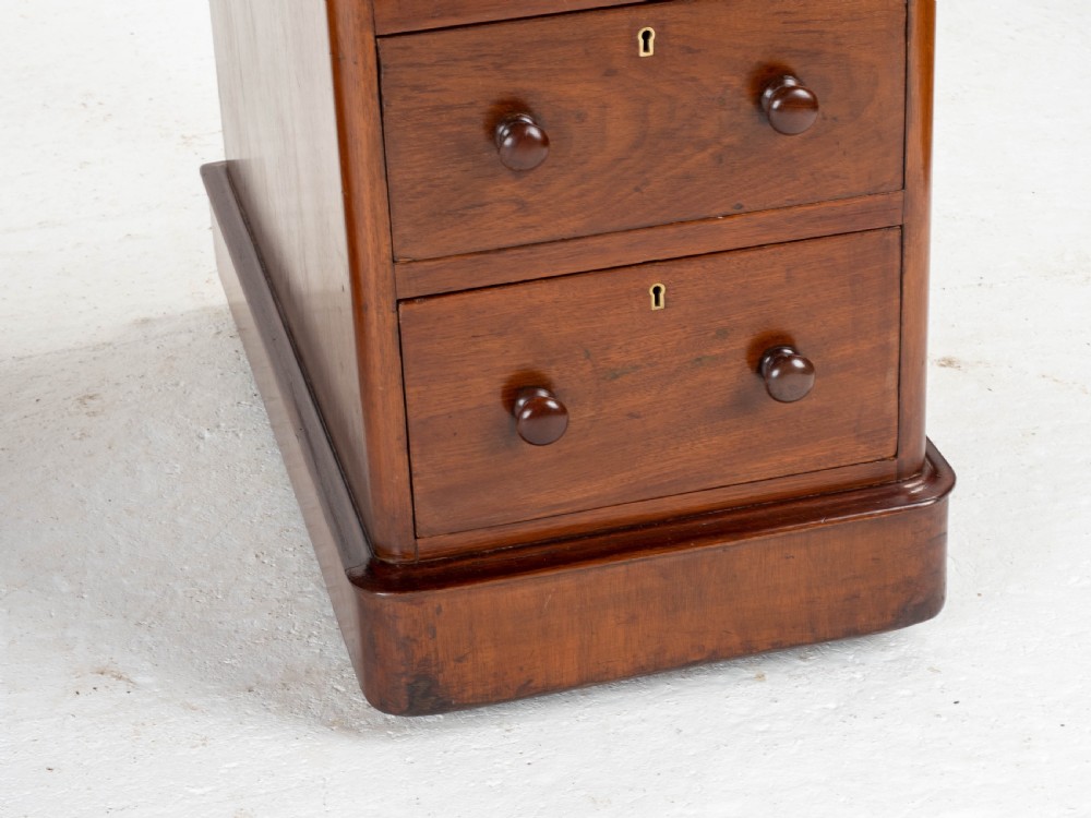 Victorian Mahogany Pedestal Desk with Leather Skiver View XIII