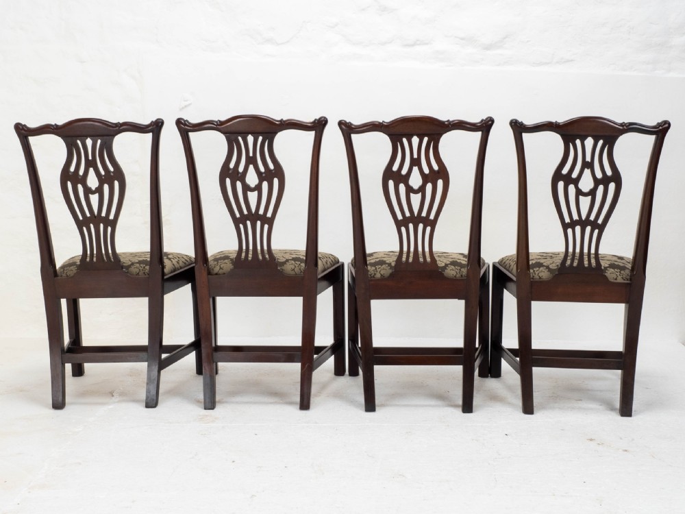 Georgian Chippendale Mahogany Set of 4 Dining Chairs (George III) View XV