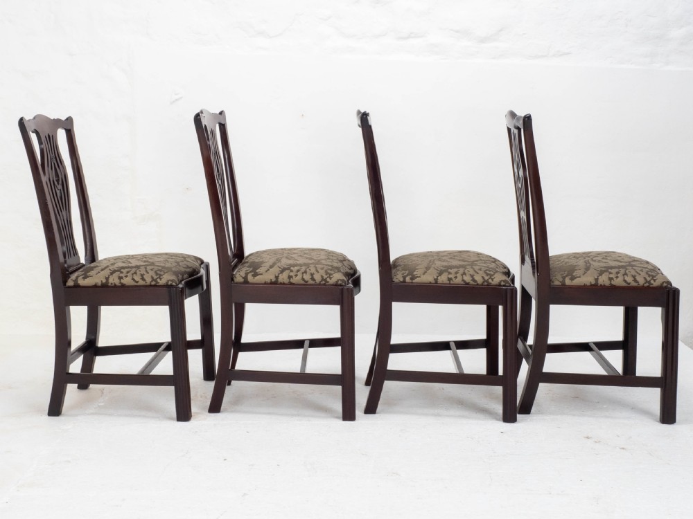 Georgian Chippendale Mahogany Set of 4 Dining Chairs (George III) View XVI