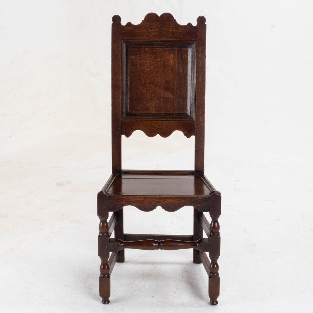 C17th Set of 7 Oak High Back Dining Chairs (6 + 1 Jacobean Carolean Back Stool) View XVI