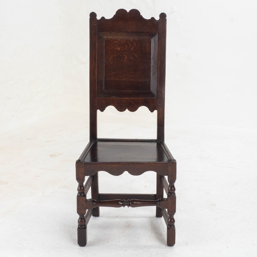 C17th Set of 7 Oak High Back Dining Chairs (6 + 1 Jacobean Carolean Back Stool) View XXII