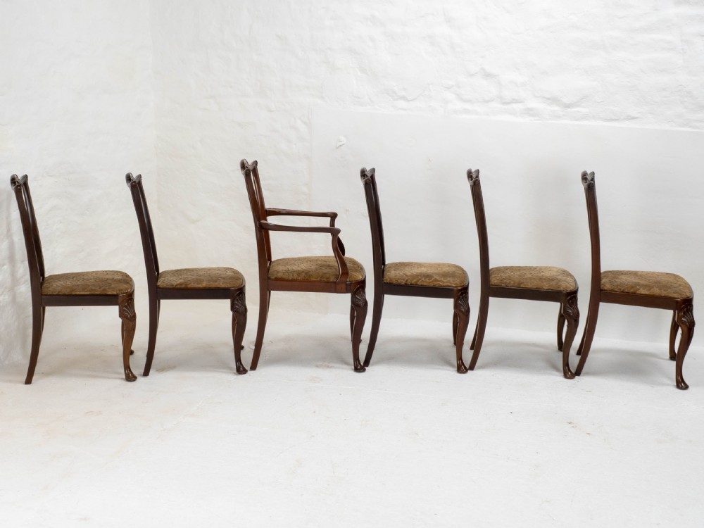 Chippendale Revival Edwardian Mahogany Set of 6 Dining Chairs & Carvers View XI