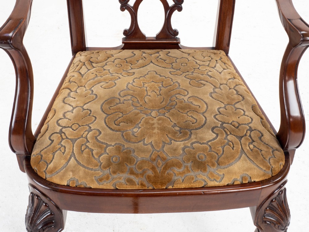 Chippendale Revival Edwardian Mahogany Set of 6 Dining Chairs & Carvers View XIV
