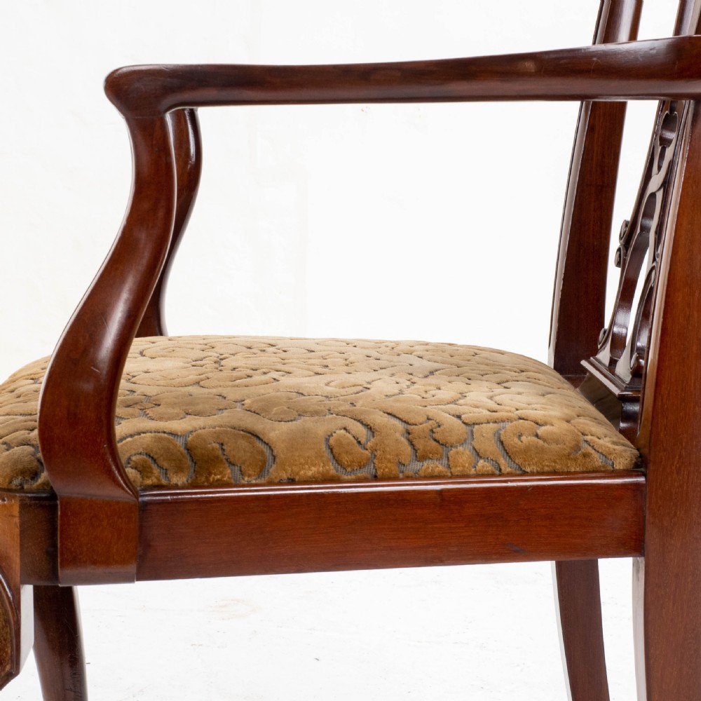 Chippendale Revival Edwardian Mahogany Set of 6 Dining Chairs & Carvers View XVIII