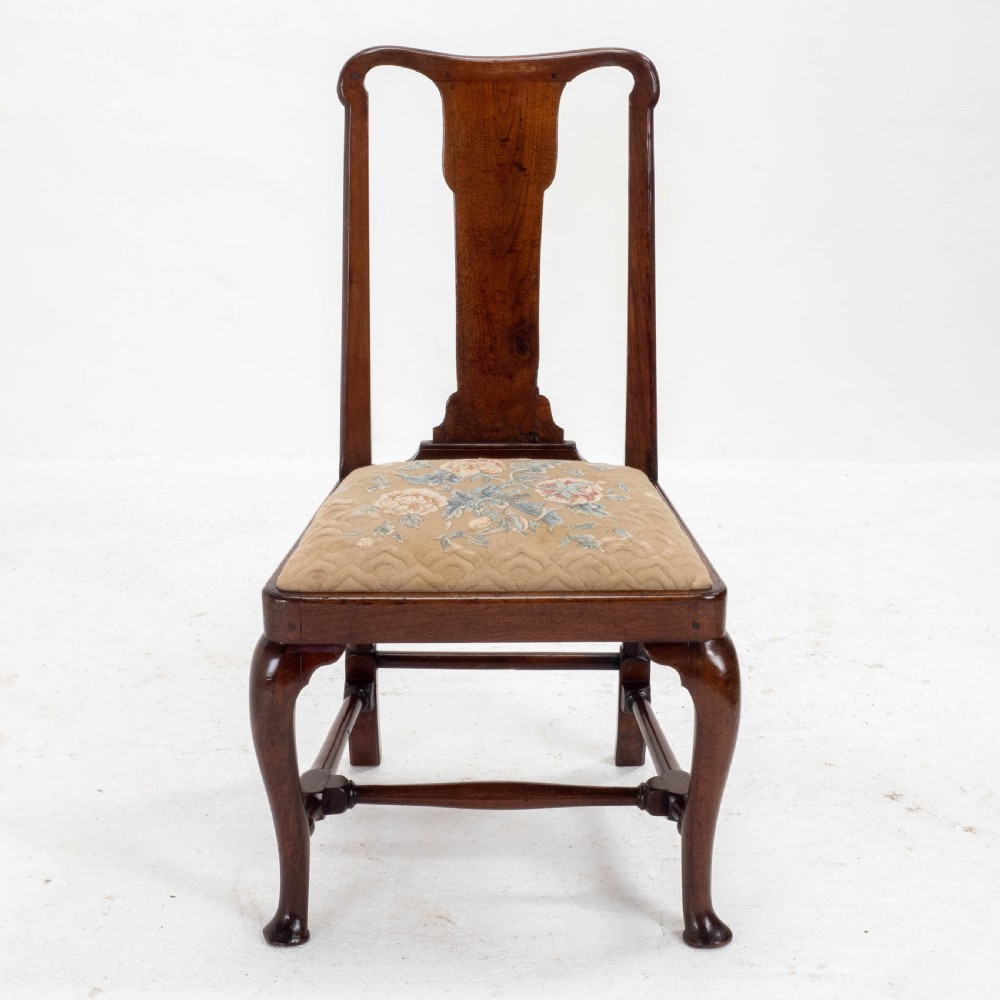 Early C18th Queen Anne Walnut High Back Upholstered Dining / Side Chair View III