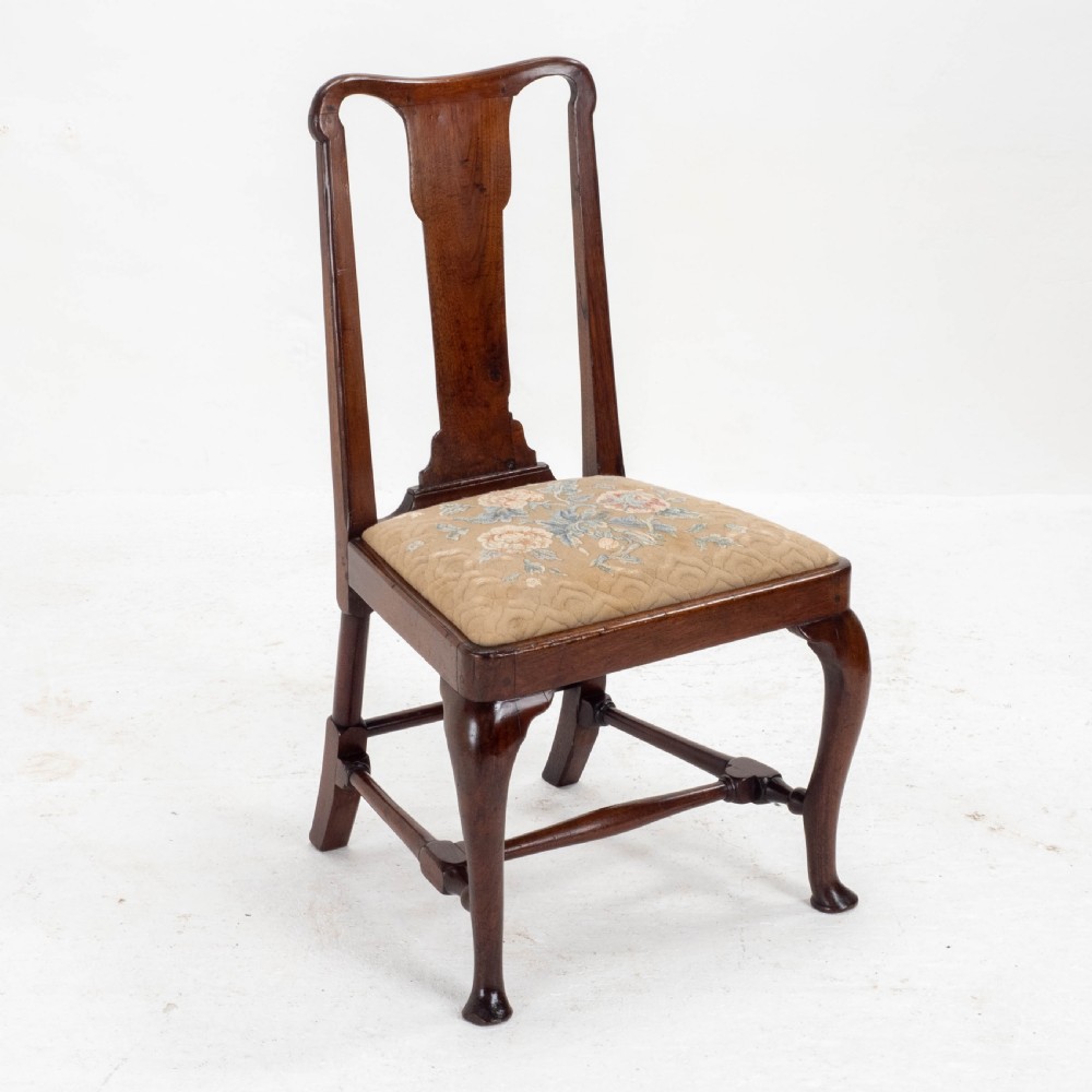 Early C18th Queen Anne Walnut High Back Upholstered Dining / Side Chair View IV