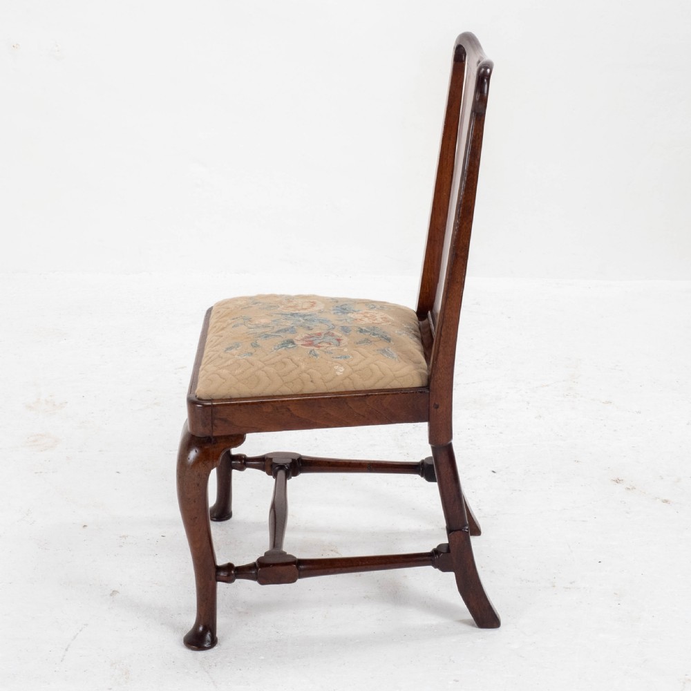 Early C18th Queen Anne Walnut High Back Upholstered Dining / Side Chair View VII
