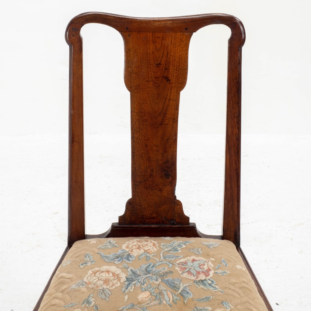 Early C18th Queen Anne Walnut High Back Upholstered Dining / Side Chair View XI