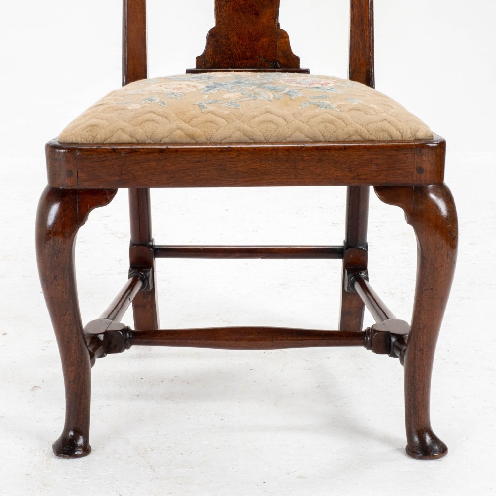 Early C18th Queen Anne Walnut High Back Upholstered Dining / Side Chair View XIII