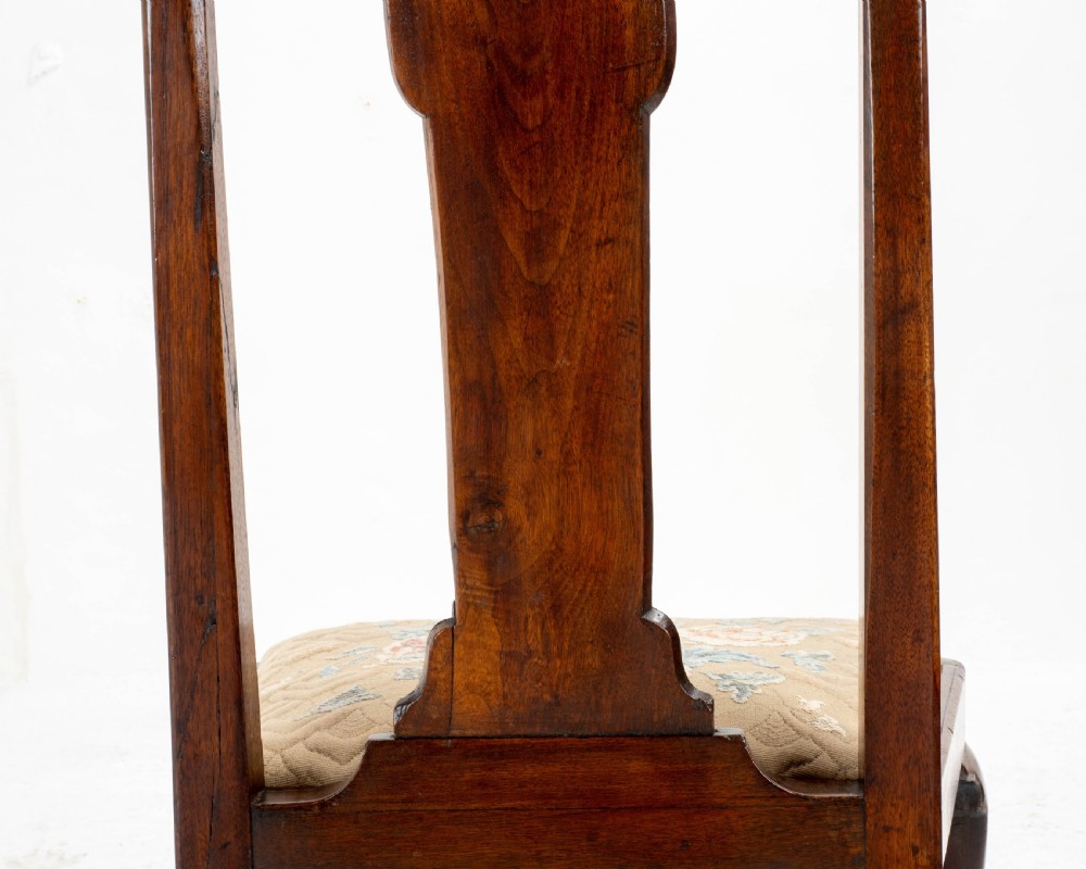 Early C18th Queen Anne Walnut High Back Upholstered Dining / Side Chair View XVII