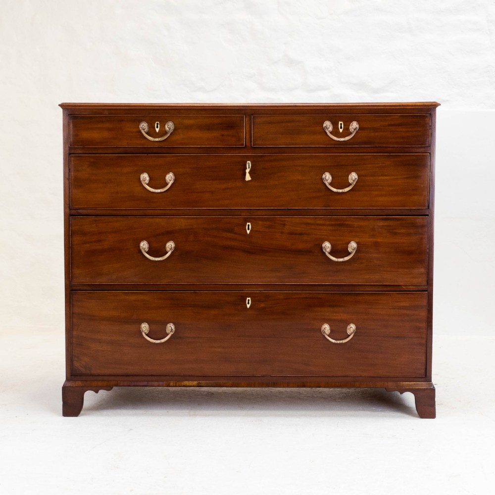 Georgian Large Mahogany & Oak Straight Front Chest of Drawers (George III) View II