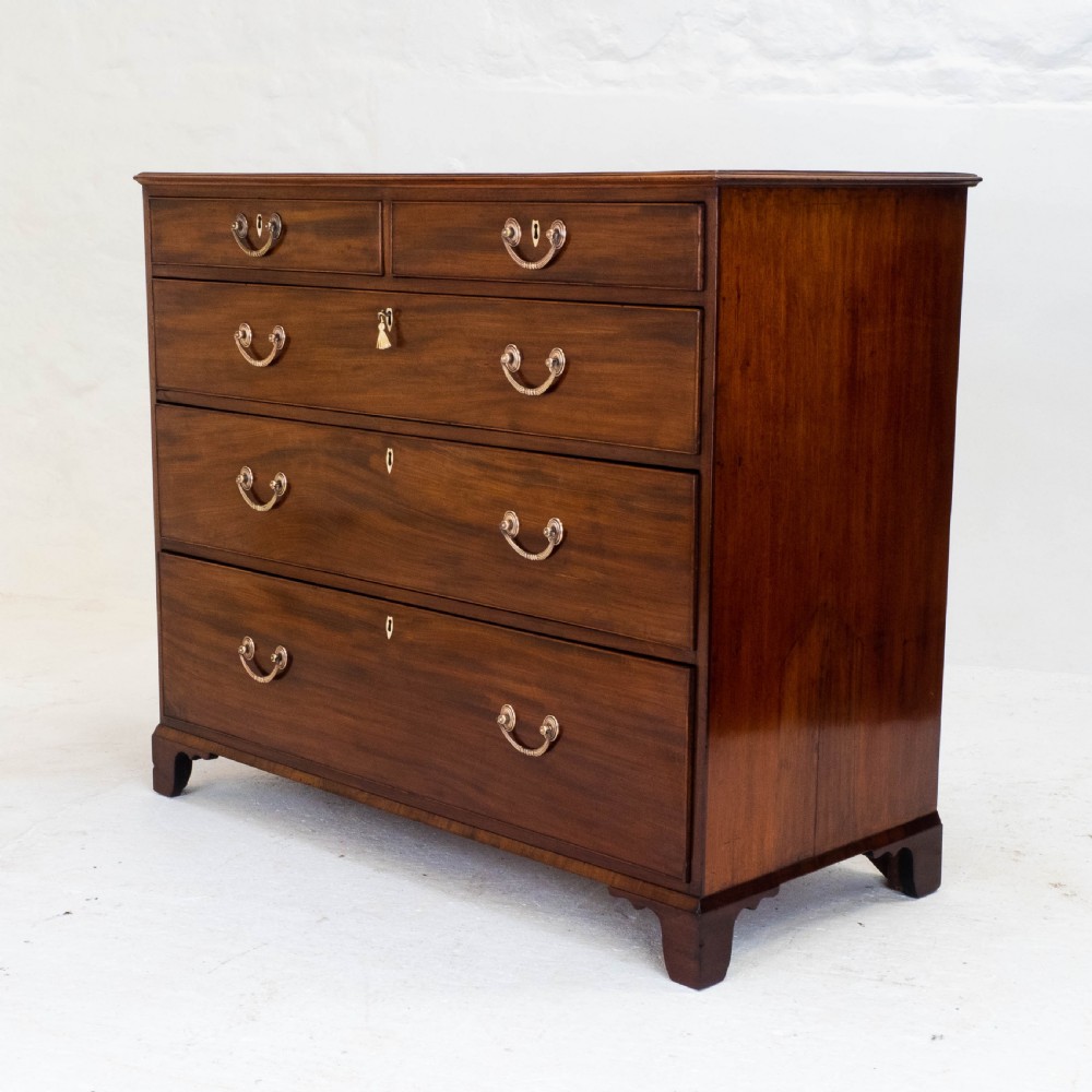 Georgian Large Mahogany & Oak Straight Front Chest of Drawers (George III) View X
