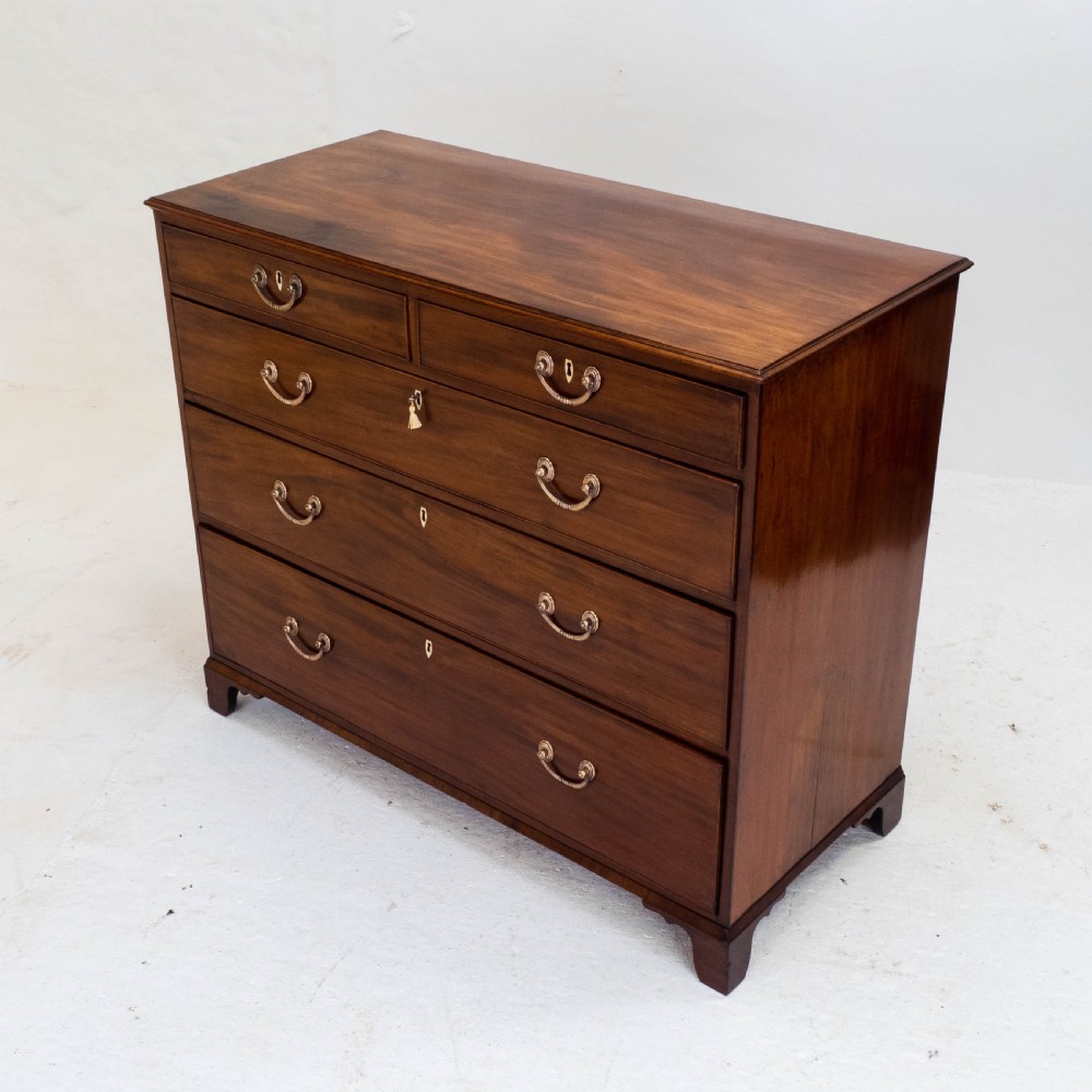 Georgian Large Mahogany & Oak Straight Front Chest of Drawers (George III) View XI