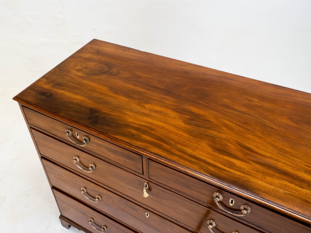 Georgian Large Mahogany & Oak Straight Front Chest of Drawers (George III) View XII
