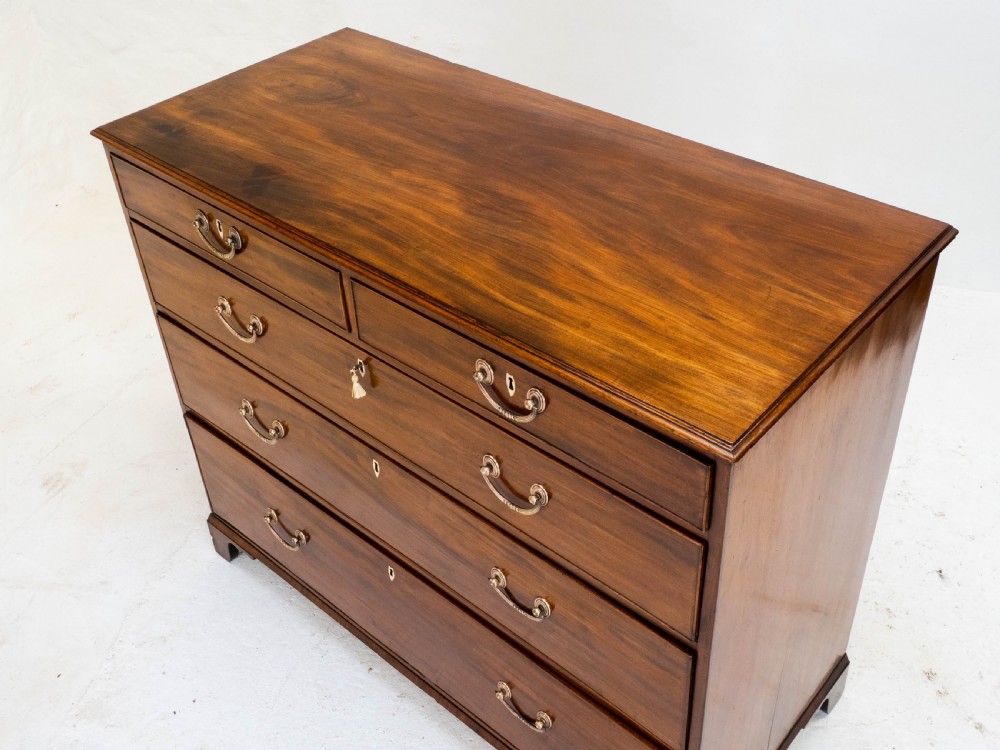 Georgian Large Mahogany & Oak Straight Front Chest of Drawers (George III) View XIII