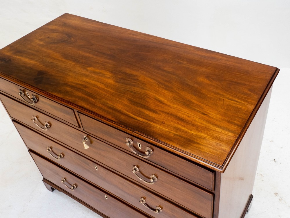 Georgian Large Mahogany & Oak Straight Front Chest of Drawers (George III) View XIV