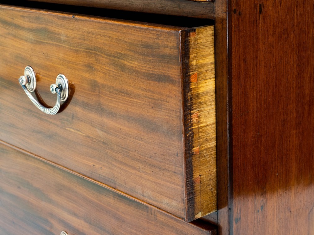 Georgian Large Mahogany & Oak Straight Front Chest of Drawers (George III) View XV