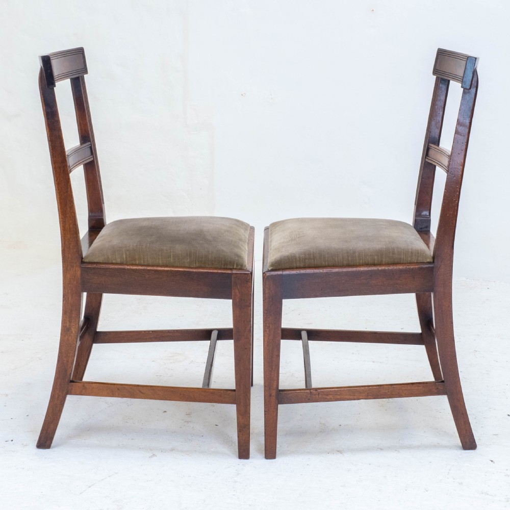 Georgian Set of 6 Mahogany Bar Back Upholstered Dining Chairs (George III) View XII