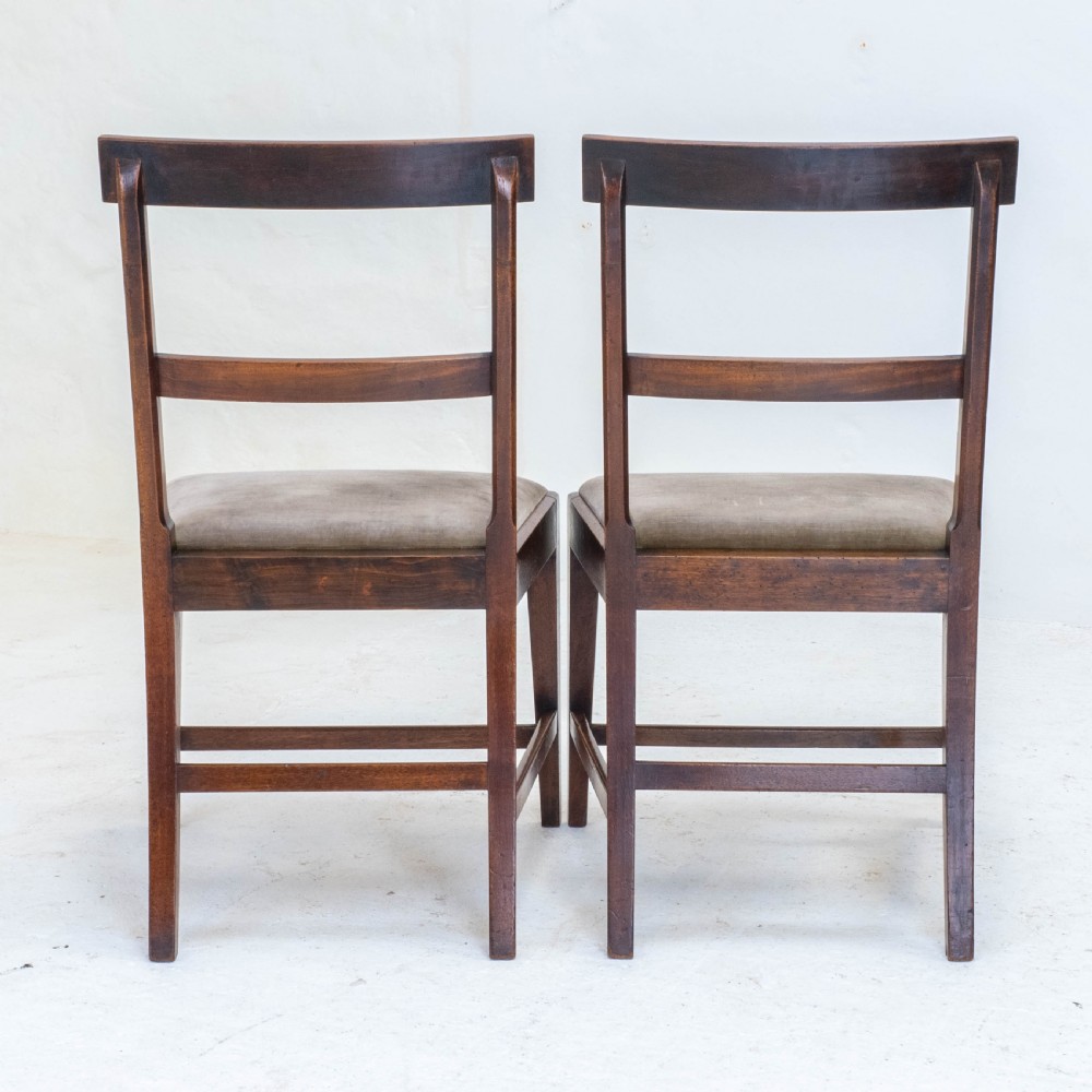 Georgian Set of 6 Mahogany Bar Back Upholstered Dining Chairs (George III) View XIII