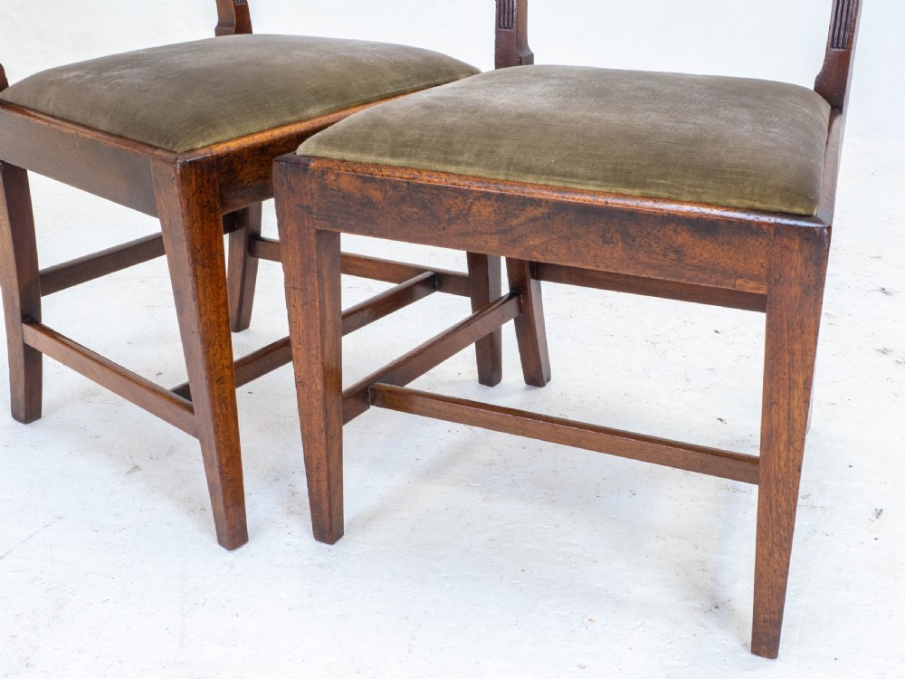 Georgian Set of 6 Mahogany Bar Back Upholstered Dining Chairs (George III) View XV