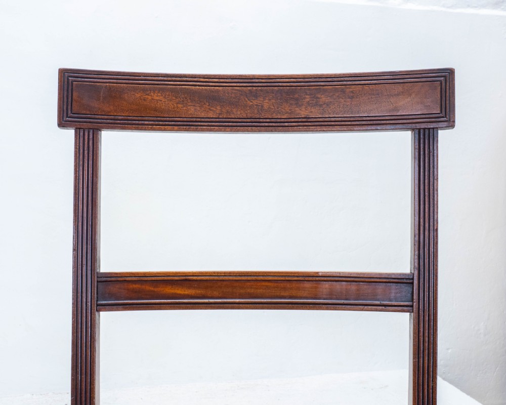 Georgian Set of 6 Mahogany Bar Back Upholstered Dining Chairs (George III) View XVI