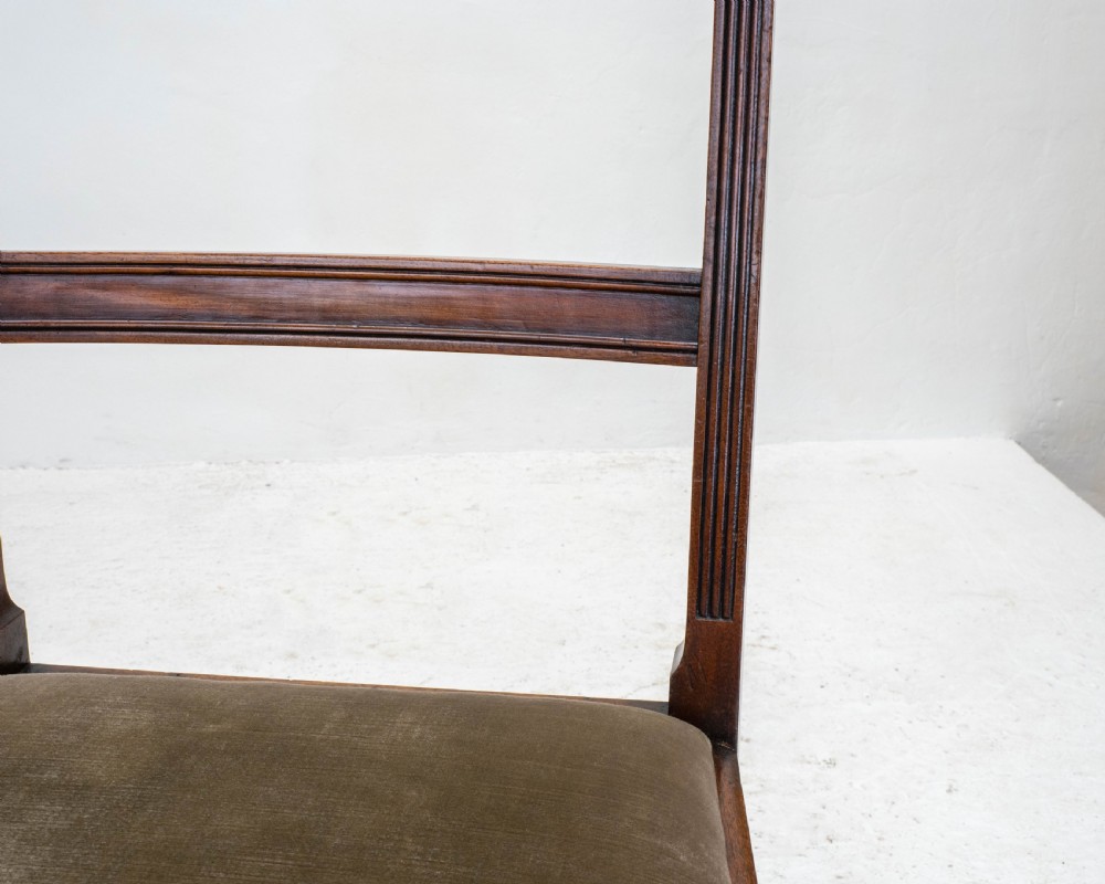 Georgian Set of 6 Mahogany Bar Back Upholstered Dining Chairs (George III) View XVII